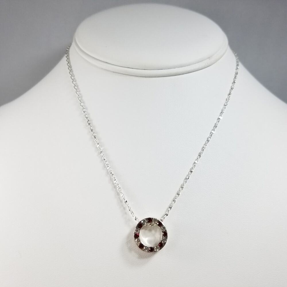 Crystal Rhinestone Reversible Pendant Necklace, 17 Inches